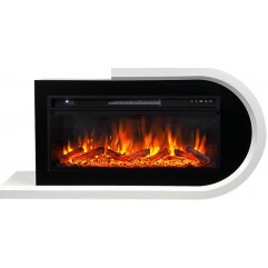 Каминокомплект Basel L/R - Белый с черным с очагом Vision 42 LOG LED Каминокомплект Basel L/R - Белый с черным с очагом Vision 42 LOG LED