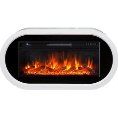 Каминокомплект Ellips - Белый с черным (ширина 1450 мм) с очагом Vision 42 LOG LED Каминокомплект Ellips - Белый с черным (ширина 1450 мм) с очагом Vision 42 LOG LED