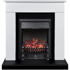 Каминокомплект Bergen (Разборный) - Белый с черным с очагом Fobos FX Black Каминокомплект Bergen (Разборный) - Белый с черным с очагом Fobos FX Black