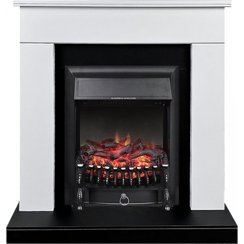 Каминокомплект Bergen (Разборный) - Белый с черным с очагом Fobos FX Black