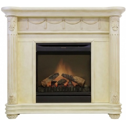 Каминокомплект Rome - Белый с бронзой с очагом Gannon DF2010-EU