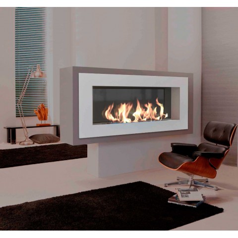 Биокамин Elliot 1500 белый со стемалитом (Zefire)