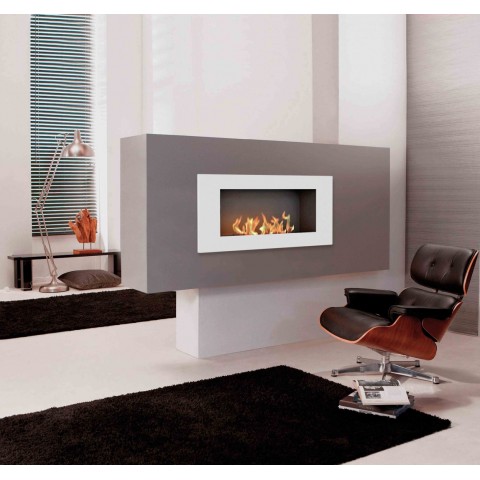 Биокамин Elliot 900 с белой рамкой (ZeFire)
