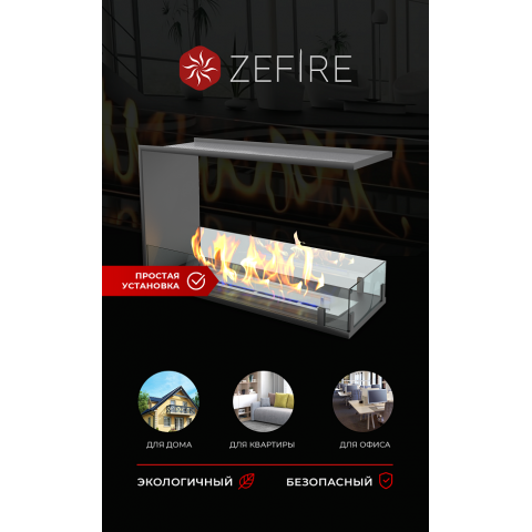 Биокамин торцевой сквозной Standart 700 (ZeFire)