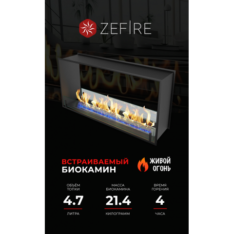 Биокамин сквозной Standart 1100 (ZeFire)