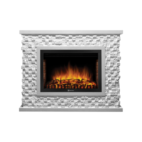 Портал Quadro 25 камень песчаник античный белый, белая эмаль