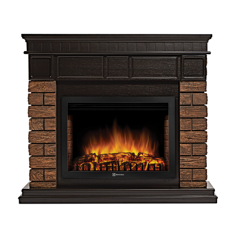 Каминокомплект Electrolux Bricks Wood 25 камень темный, шпон венге с очагом EFP/P-2720RLS