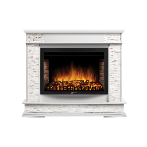 Портал Scala 25 камень сланец скалистый белый, шпон белый дуб