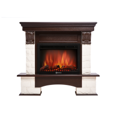 Каминокомплект Electrolux Forte 25S камень белый, шпон темный дуб с очагом EFP/P-2720RLS