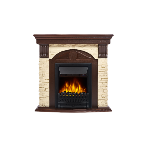 Портал Torre Classic U (угловой) камень слоновая кость, шпон темный дуб