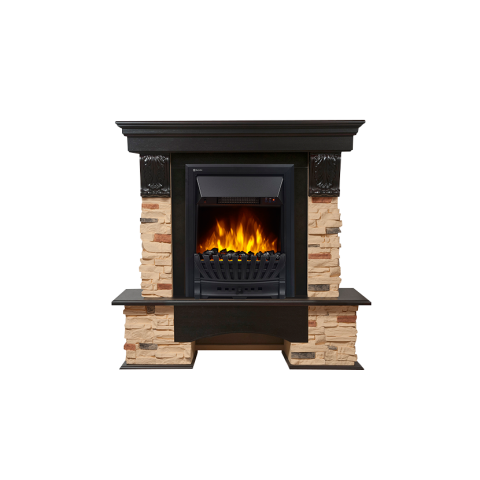 Портал Pietra Classic камень сланец натуральный, шпон темный дуб