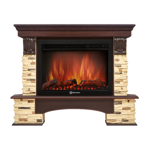 Портал Pietra 30U (угловой) камень сланец натуральный, шпон темный дуб