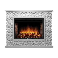 Каминокомплект Electrolux Quadro 30 камень песчаник античный белый, белая эмаль с очагом EFP/P-3020LS Каминокомплект Electrolux Quadro 30 камень песчаник античный белый, белая эмаль с очагом EFP/P-3020LS