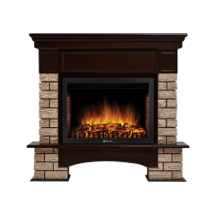 Каминокомплект Electrolux  Forte Wood 25 камень коричневый, шпон темный дуб с очагом EFP/P-2720RLS
