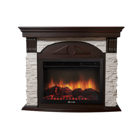 Каминокомплект Electrolux Torre 30S камень белый, шпон темный дуб с очагом EFP/P-3020LS