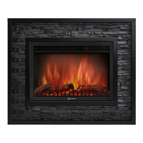 Каминокомплект Electrolux Loft 30 камень черный, черная эмаль с очагом EFP/P-3020LS