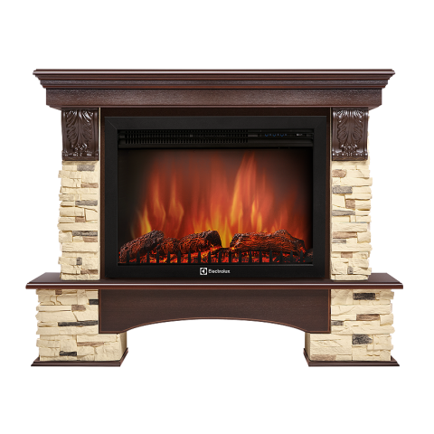 Каминокомплект Electrolux Pietra 30S камень сланец натуральный, шпон темный дуб с очагом EFP/P-3020LS