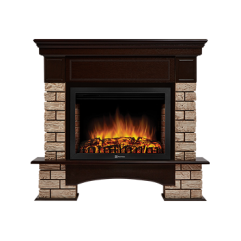 Каминокомплект Electrolux Forte Wood 25U (угловой) камень коричневый, шпон темный дуб с очагом EFP/P-2720RLS