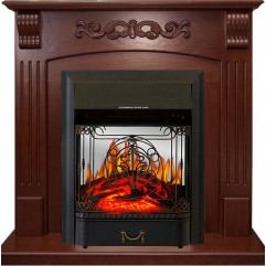 Каминокомплект Sorrento угловой - Орех с очагом Majestic FX M Black Каминокомплект Sorrento угловой - Орех с очагом Majestic FX M Black