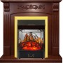 Каминокомплект Sorrento угловой - Орех с очагом Majestic FX M Brass