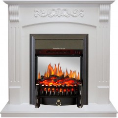 Каминокомплект Sorrento угловой - Белый дуб с очагом Fobos FX M Black Каминокомплект Sorrento угловой - Белый дуб с очагом Fobos FX M Black