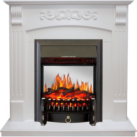 Каминокомплект Sorrento - Белый дуб с очагом Fobos FX M Black