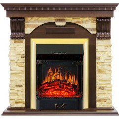 Каминокомплект Dublin угловой - Темный дуб / Сланец с очагом Majestic FX Brass Каминокомплект Dublin угловой - Темный дуб / Сланец с очагом Majestic FX Brass