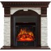 Каминокомплект Dublin - Темный дуб / Сланец белый с очагом Majestic FX Black