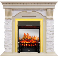 Каминокомплект Dublin - Слоновая кость с патиной / Сланец крем с очагом Fobos FX M Brass Каминокомплект Dublin - Слоновая кость с патиной / Сланец крем с очагом Fobos FX M Brass