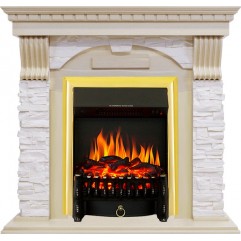 Каминокомплект Dublin - Слоновая кость с патиной / Сланец крем с очагом Fobos FX Brass Каминокомплект Dublin - Слоновая кость с патиной / Сланец крем с очагом Fobos FX Brass