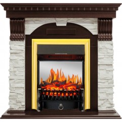 Каминокомплект Dublin угловой - Темный дуб / Сланец белый с очагом Fobos FX M Brass Каминокомплект Dublin угловой - Темный дуб / Сланец белый с очагом Fobos FX M Brass