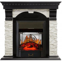 Каминокомплект Dublin - Венге / Сланец белый с очагом Majestic FX M Black Каминокомплект Dublin - Венге / Сланец белый с очагом Majestic FX M Black