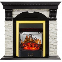 Каминокомплект Dublin - Венге / Сланец белый с очагом Majestic FX M Brass Каминокомплект Dublin - Венге / Сланец белый с очагом Majestic FX M Brass