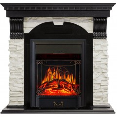 Каминокомплект Dublin - Венге / Сланец белый с очагом Majestic FX Black Каминокомплект Dublin - Венге / Сланец белый с очагом Majestic FX Black