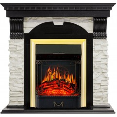 Каминокомплект Dublin - Венге / Сланец белый с очагом Majestic FX Brass Каминокомплект Dublin - Венге / Сланец белый с очагом Majestic FX Brass