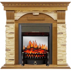 Каминокомплект Dublin - Дуб / Сланец с очагом Fobos FX M Black Каминокомплект Dublin - Дуб / Сланец с очагом Fobos FX M Black