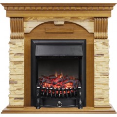 Каминокомплект Dublin - Дуб / Сланец с очагом Fobos FX Black Каминокомплект Dublin - Дуб / Сланец с очагом Fobos FX Black