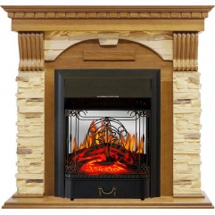 Каминокомплект Dublin - Дуб / Сланец с очагом Majestic FX M Black Каминокомплект Dublin - Дуб / Сланец с очагом Majestic FX M Black