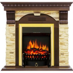 Каминокомплект Dublin - Темный дуб / Сланец с очагом Fobos FX Brass Каминокомплект Dublin - Темный дуб / Сланец с очагом Fobos FX Brass