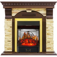 Каминокомплект Dublin - Темный дуб / Сланец с очагом Majestic FX M Brass Каминокомплект Dublin - Темный дуб / Сланец с очагом Majestic FX M Brass