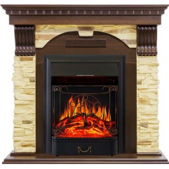 Каминокомплект Dublin - Темный дуб / Сланец с очагом Majestic FX Black Каминокомплект Dublin - Темный дуб / Сланец с очагом Majestic FX Black