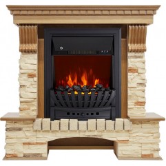 Каминокомплект Pierre Luxe - Дуб / Сланец с очагом Aspen Black Каминокомплект Pierre Luxe - Дуб / Сланец с очагом Aspen Black