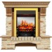 Каминокомплект Pierre Luxe - Дуб / Сланец с очагом Fobos FX M Brass