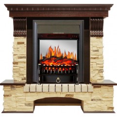 Каминокомплект Pierre Luxe - Темный дуб / Сланец с очагом Fobos FX M Black Каминокомплект Pierre Luxe - Темный дуб / Сланец с очагом Fobos FX M Black