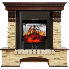 Каминокомплект Pierre Luxe - Темный дуб / Сланец с очагом Majestic FX M Black Каминокомплект Pierre Luxe - Темный дуб / Сланец с очагом Majestic FX M Black