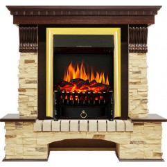 Каминокомплект Pierre Luxe угловой - Темный дуб / Сланец с очагом Fobos FX Brass Каминокомплект Pierre Luxe угловой - Темный дуб / Сланец с очагом Fobos FX Brass