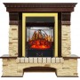 Каминокомплект Pierre Luxe угловой - Темный дуб / Сланец с очагом Majestic FX M Brass Каминокомплект Pierre Luxe угловой - Темный дуб / Сланец с очагом Majestic FX M Brass