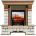 Каминокомплект Pierre Luxe - Дуб / Белый с очагом Fobos FX M Black
