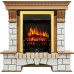 Каминокомплект Pierre Luxe - Дуб / Белый с очагом Fobos FX Brass
