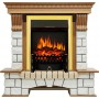 Каминокомплект Pierre Luxe - Дуб / Белый с очагом Fobos FX Brass Каминокомплект Pierre Luxe - Дуб / Белый с очагом Fobos FX Brass